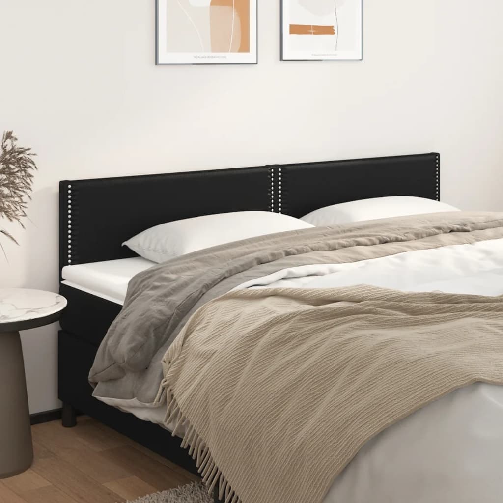 vidaXL Zagłówki, czarne, 200x5x78/88 cm, sztuczna skóra