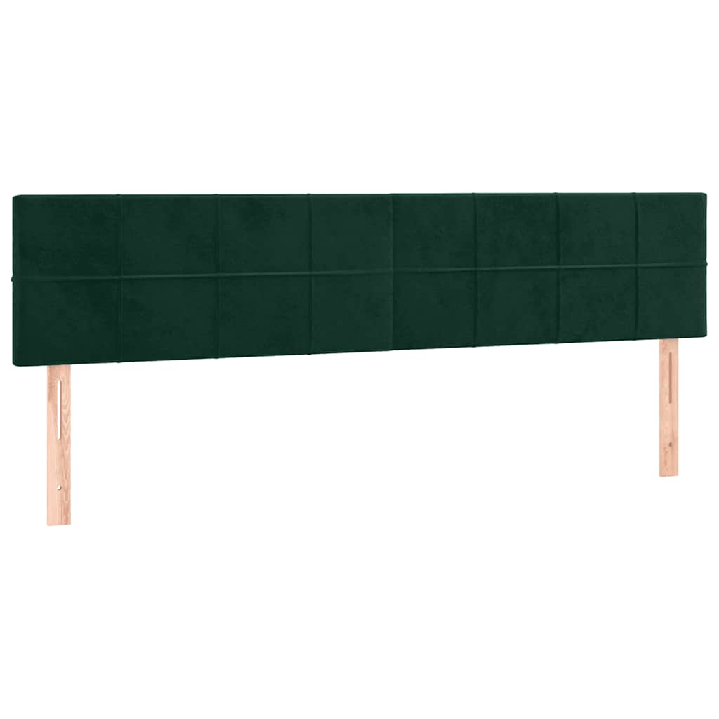 vidaXL Zagłówki, ciemnozielone, 180x5x78/88 cm, aksamit