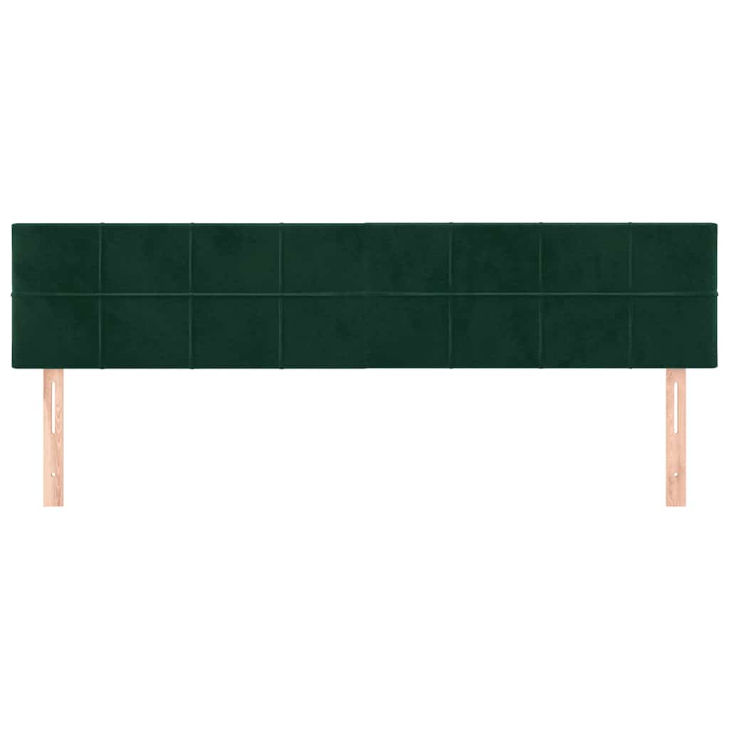 vidaXL Zagłówki, ciemnozielone, 180x5x78/88 cm, aksamit