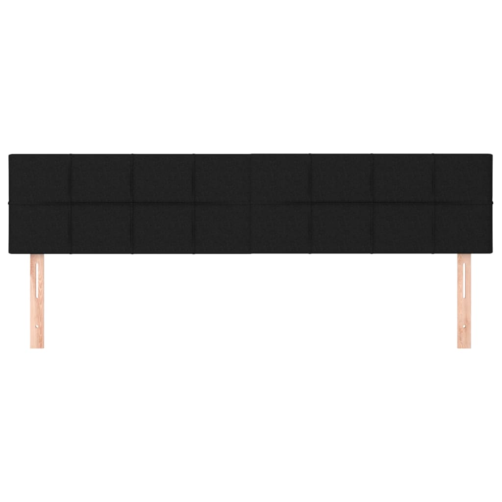 vidaXL Zagłówki, czarne, 200x5x78/88 cm, tkanina