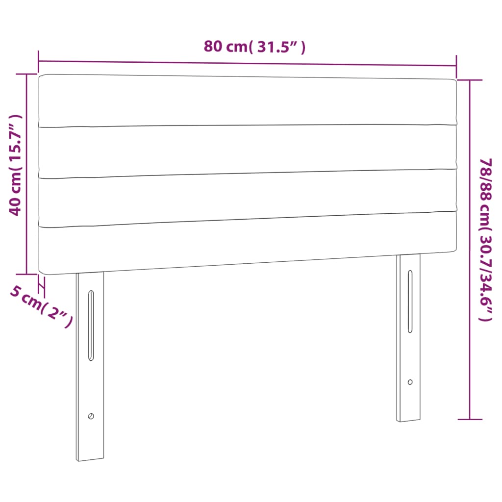 vidaXL Zagłówek do łóżka, ciemnobrązowy, 80x5x78/88 cm, tkanina