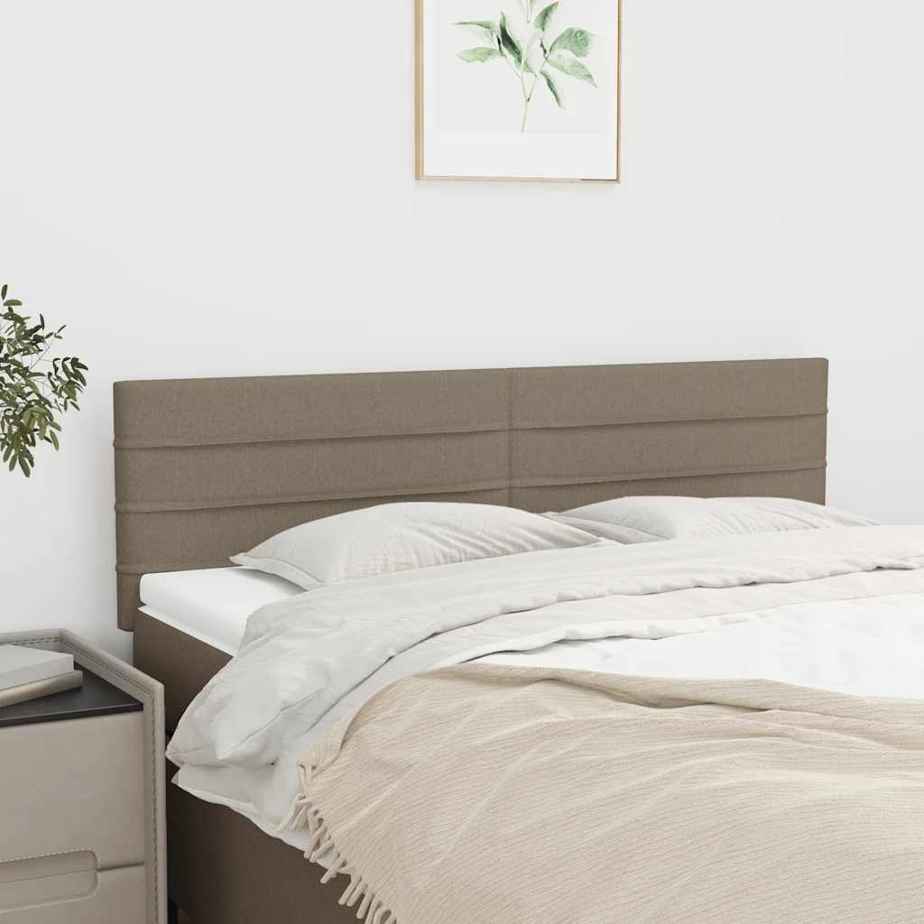 vidaXL Zagłówki, taupe, 144x5x78/88 cm, tkanina