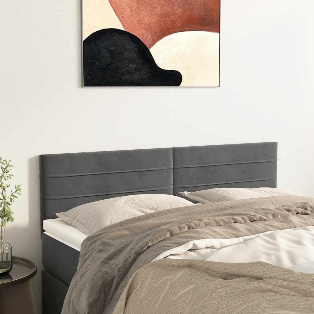 vidaXL Zagłówki, ciemnoszare, 144x5x78/88 cm, aksamit