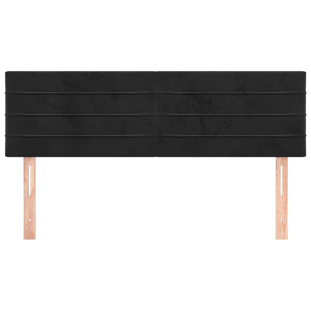 vidaXL Zagłówki, czarne, 144x5x78/88 cm, aksamit