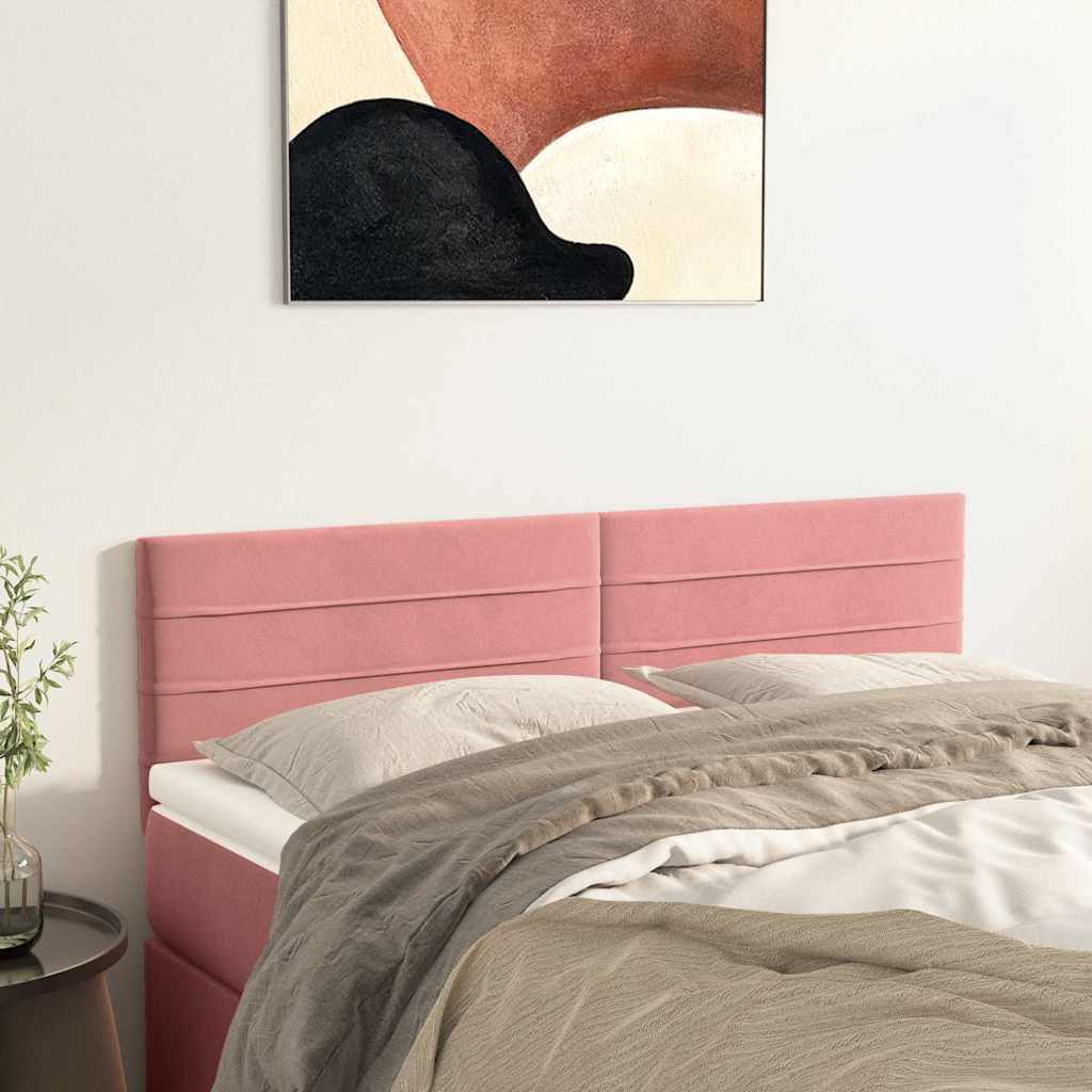 vidaXL Zagłówki, różowe, 144x5x78/88 cm, aksamit