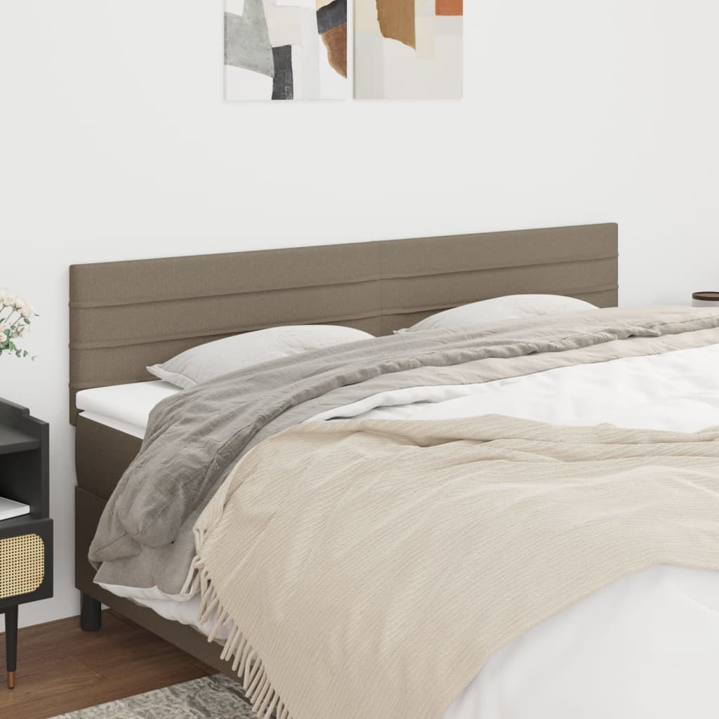 vidaXL Zagłówki, taupe, 200x5x78/88 cm, tkanina