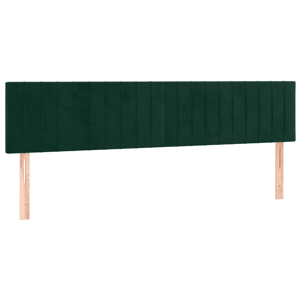 vidaXL Zagłówki, ciemnozielone, 160x5x78/88 cm, aksamit