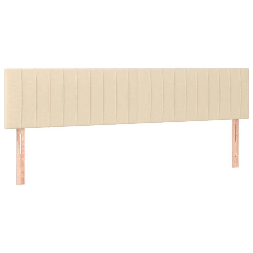vidaXL Zagłówki, kremowe, 180x5x78/88 cm, tkanina