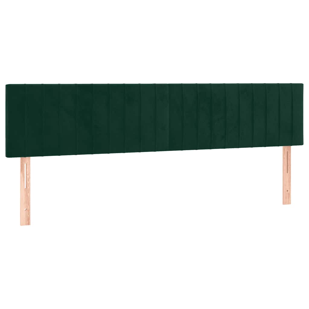 vidaXL Zagłówki, ciemnozielone, 180x5x78/88 cm, aksamit