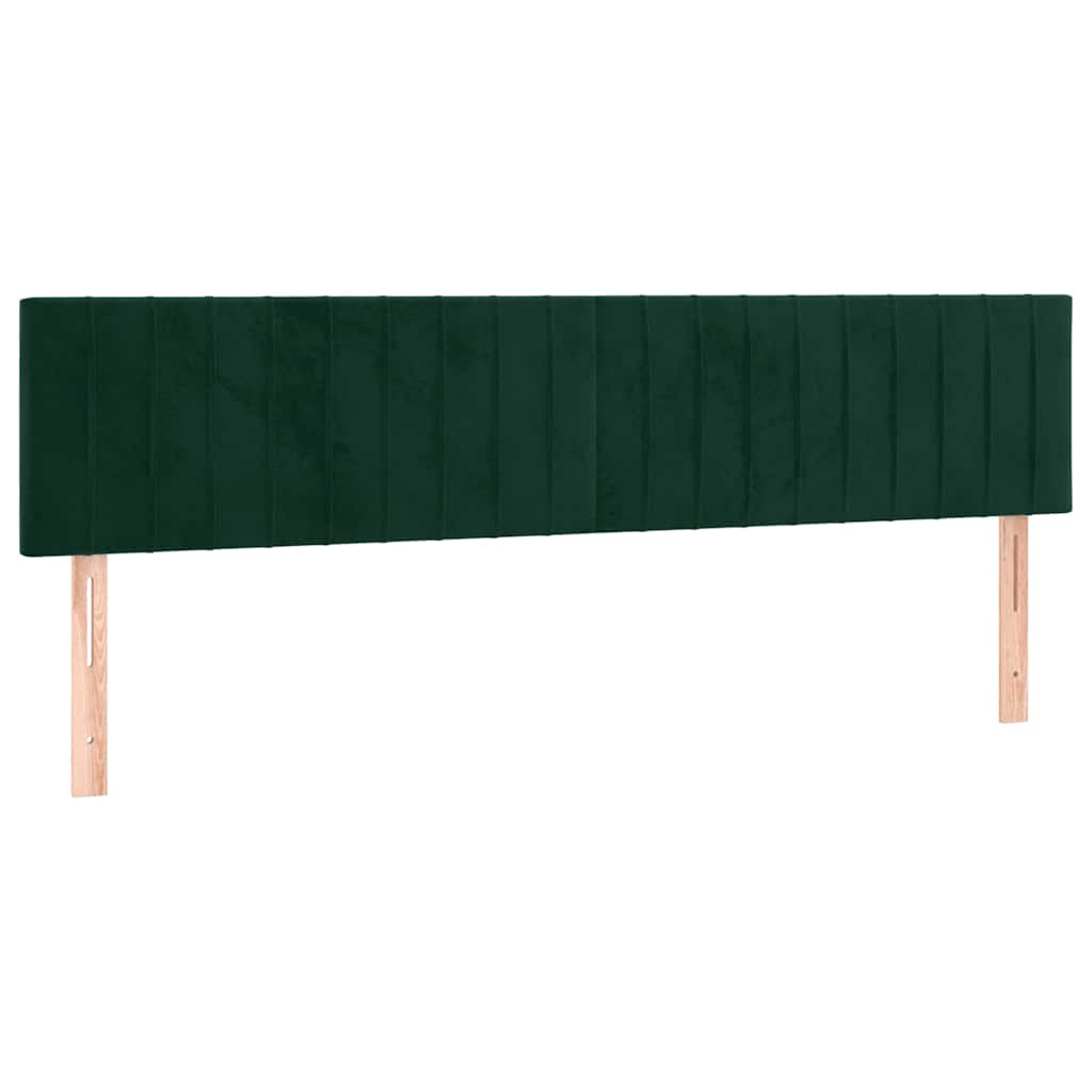 vidaXL Zagłówki, ciemnozielone, 200x5x78/88 cm, aksamit