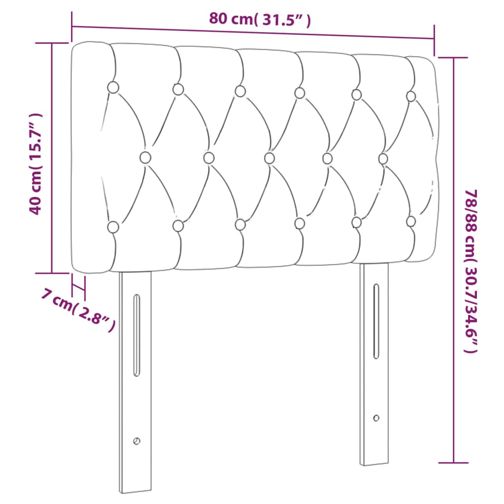 vidaXL Zagłówek do łóżka, kremowy, 80x7x78/88 cm, tkanina