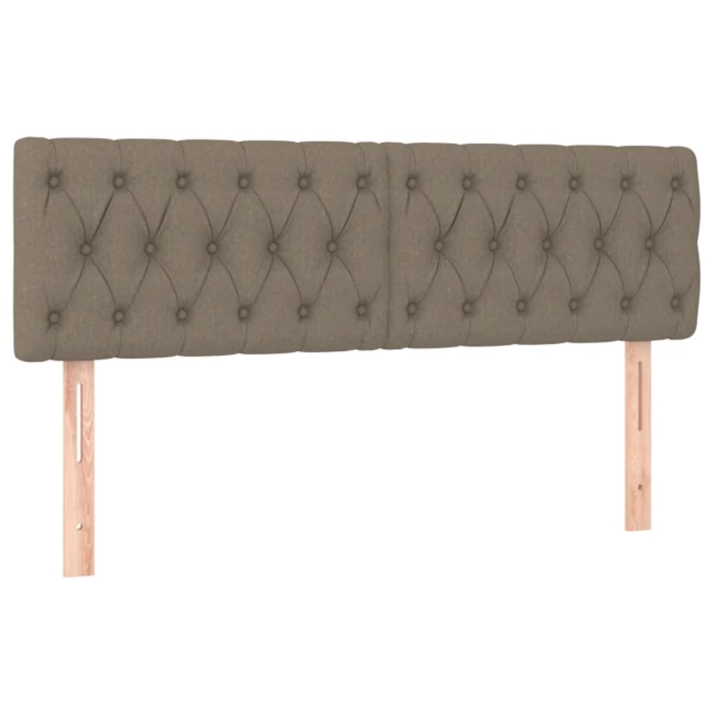 vidaXL Zagłówki, taupe, 144x7x78/88 cm, tkanina