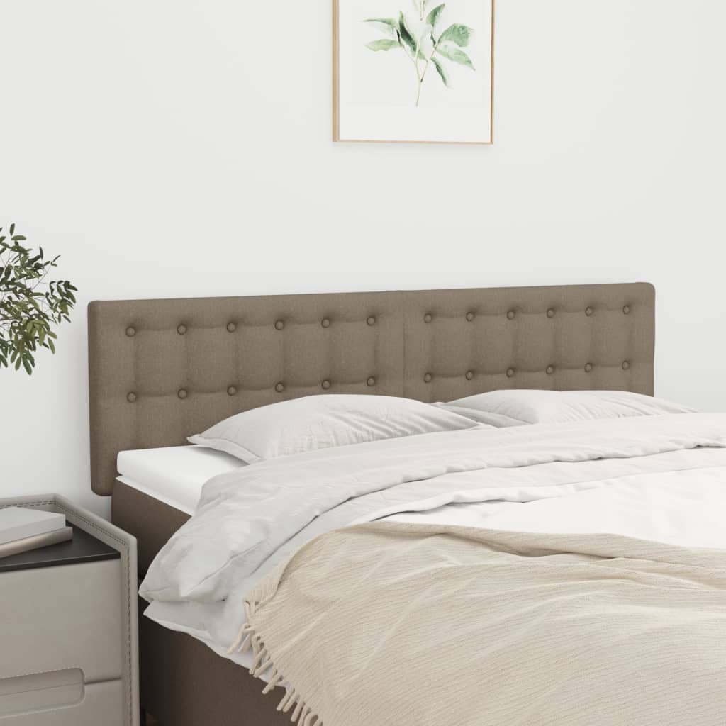 vidaXL Zagłówki, taupe, 144x5x78/88 cm, tkanina
