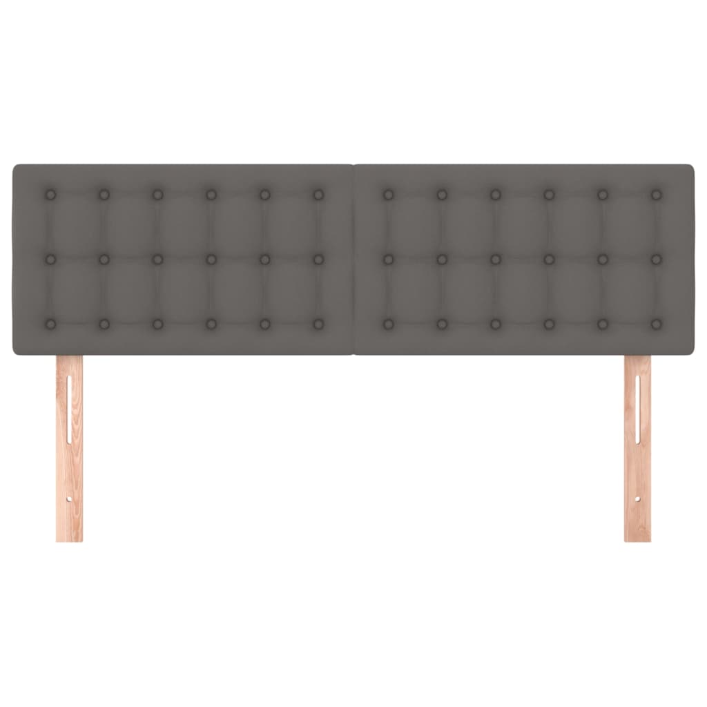 vidaXL Zagłówki, szare, 144x5x78/88 cm, sztuczna skóra