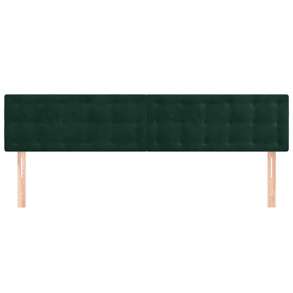 vidaXL Zagłówki, ciemnozielone, 160x5x78/88 cm, aksamit