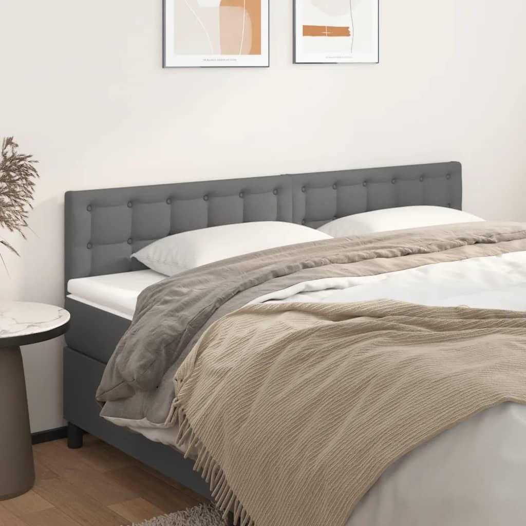 vidaXL Zagłówki, szare, 180x5x78/88 cm, sztuczna skóra
