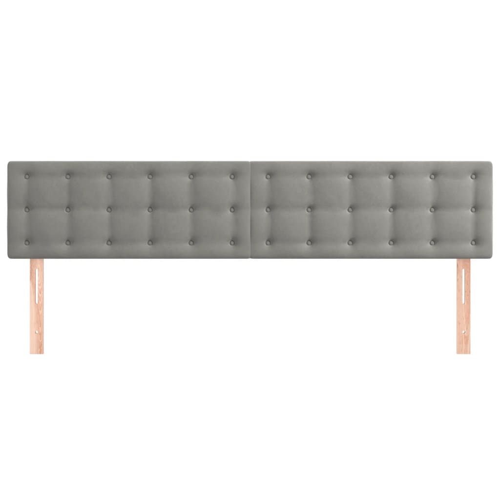 vidaXL Zagłówki, jasnoszare, 180x5x78/88 cm, aksamit