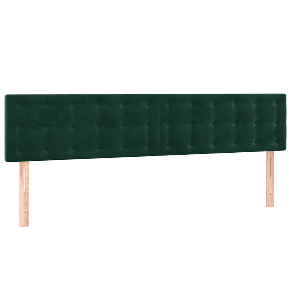 vidaXL Zagłówki, ciemnozielone, 180x5x78/88 cm, aksamit