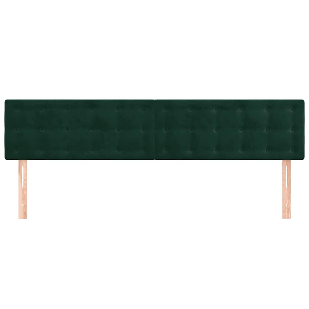 vidaXL Zagłówki, ciemnozielone, 180x5x78/88 cm, aksamit
