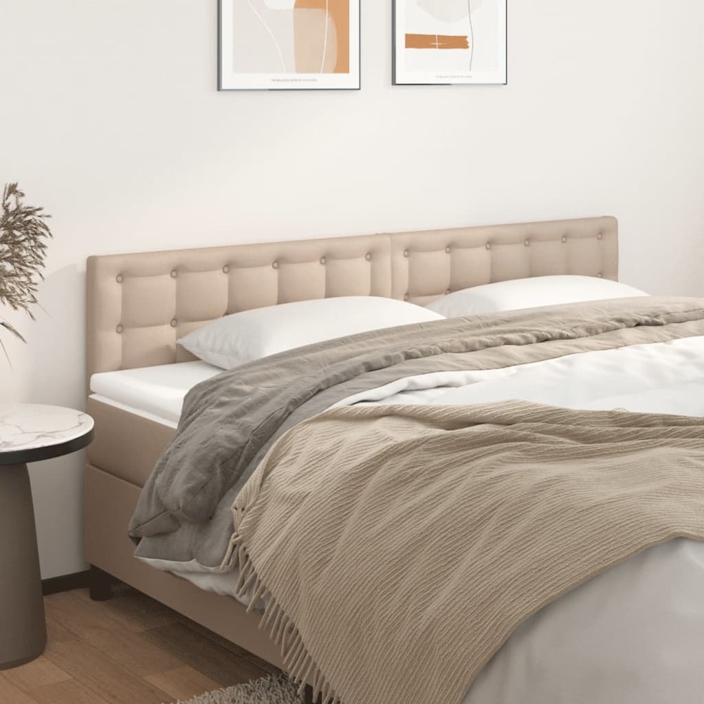 vidaXL Zagłówki, cappuccino, 200x5x78/88 cm, sztuczna skóra