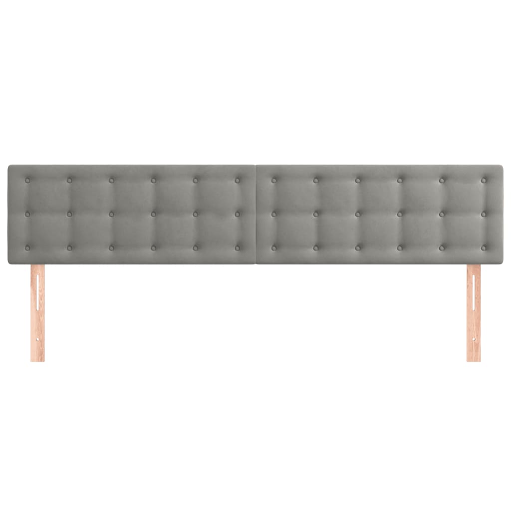 vidaXL Zagłówki, jasnoszare, 200x5x78/88 cm, aksamit