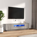 vidaXL Zestaw 2 szafek TV z oświetleniem LED, szary dąb sonoma