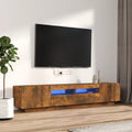 vidaXL Zestaw 2 szafek TV z oświetleniem LED, przydymiony dąb