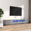 vidaXL Zestaw 3 szafek TV z oświetleniem LED, szary dąb sonoma