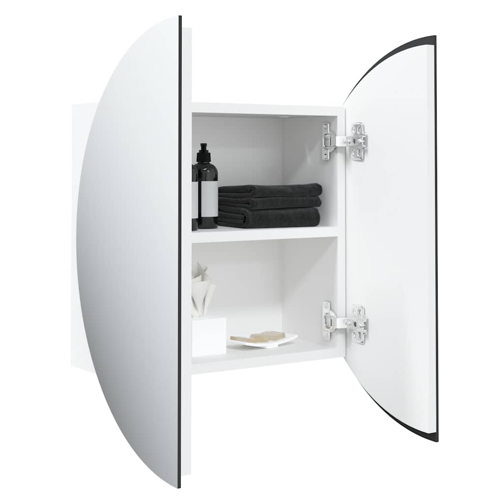 vidaXL Szafka łazienkowa z lustrem i LED, biała, 40x40x17,5 cm