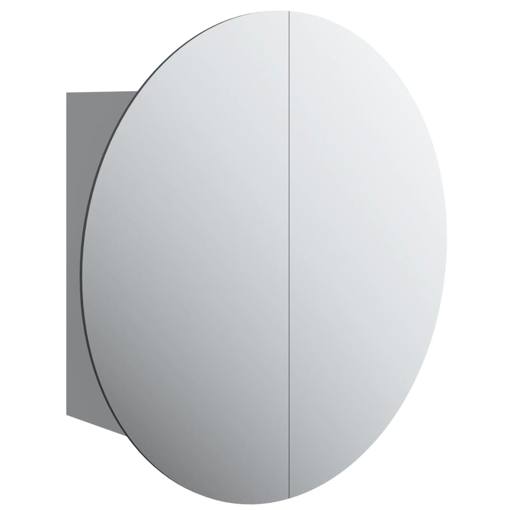 vidaXL Szafka łazienkowa z lustrem i LED, szary, 40x40x17,5 cm