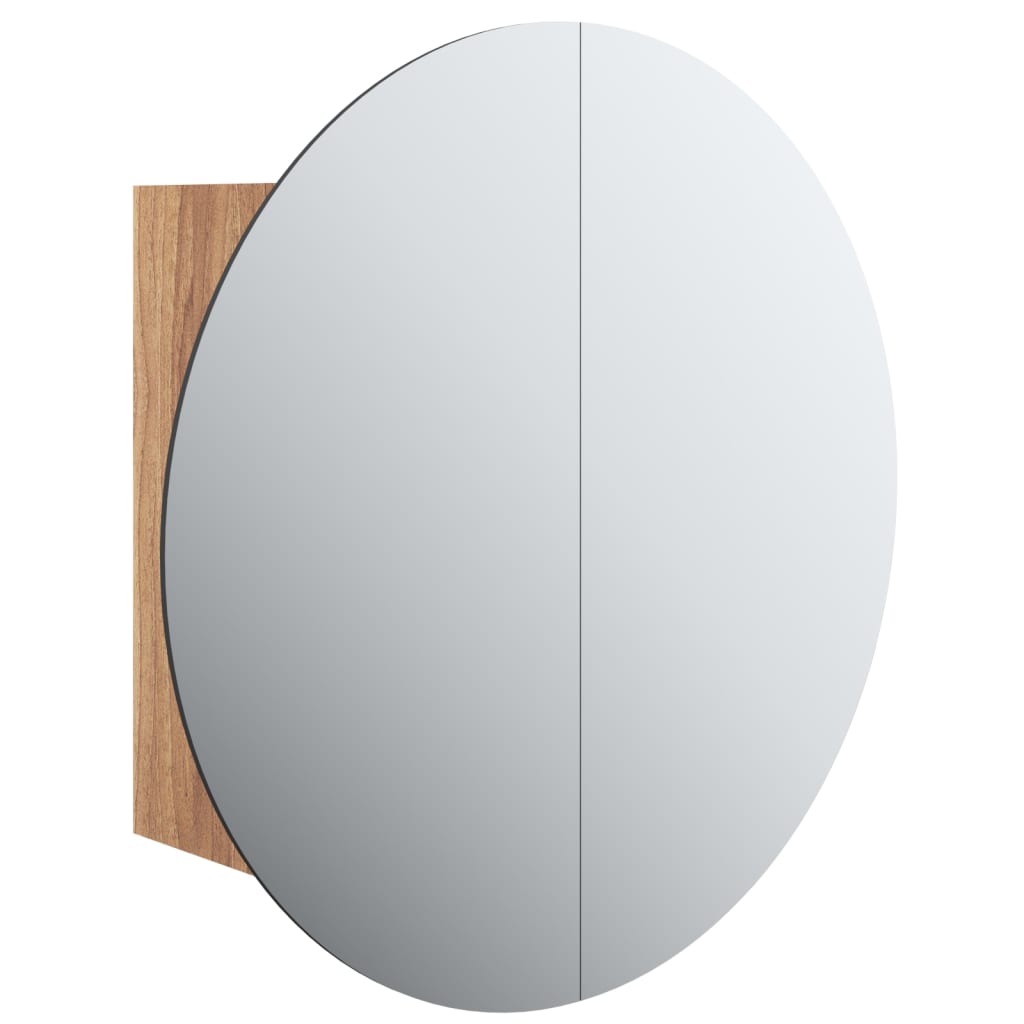 vidaXL Szafka łazienkowa z lustrem i LED, dąb, 40x40x17,5 cm