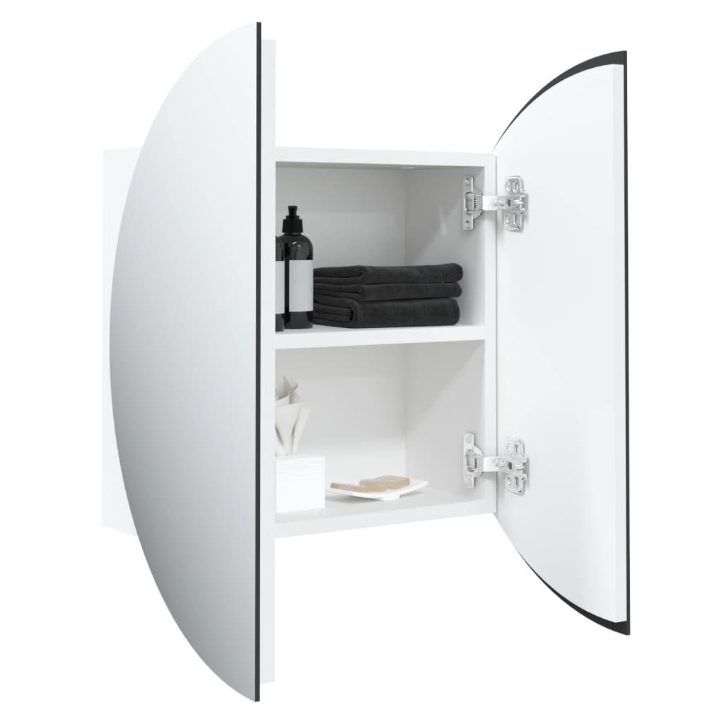 vidaXL Szafka łazienkowa z lustrem i LED, biała, 47x47x17,5 cm