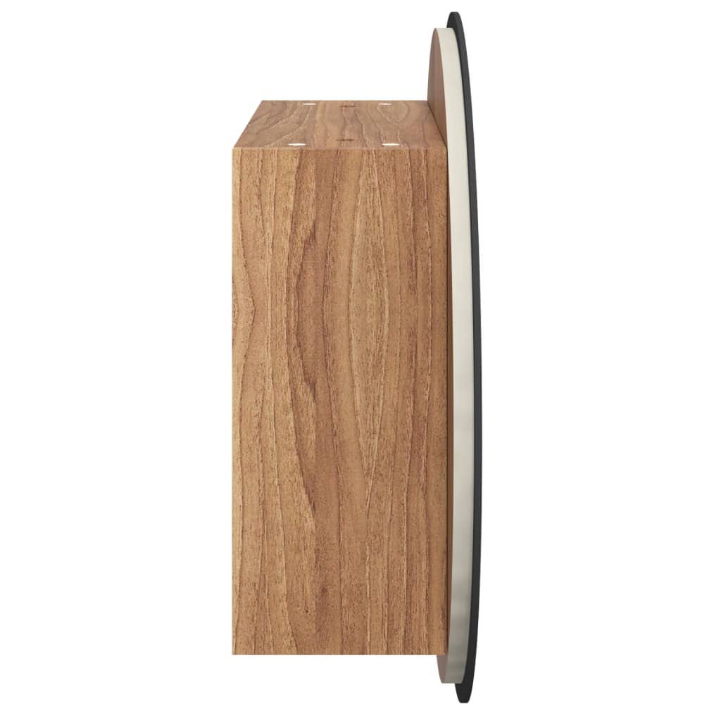 vidaXL Szafka łazienkowa z lustrem i LED, dąb, 47x47x17,5 cm