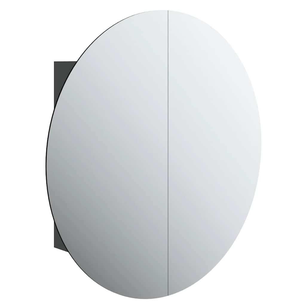 vidaXL Szafka łazienkowa z lustrem i LED, czarny, 54x54x17,5 cm