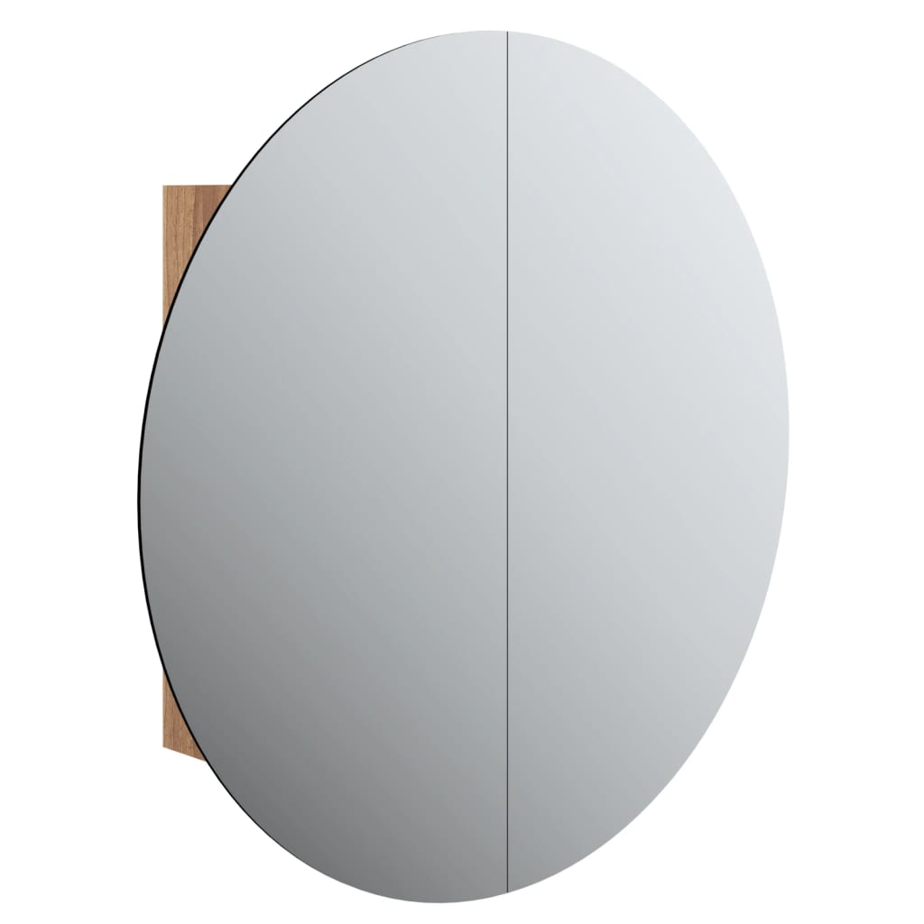 vidaXL Szafka łazienkowa z lustrem i LED, dąb, 54x54x17,5 cm
