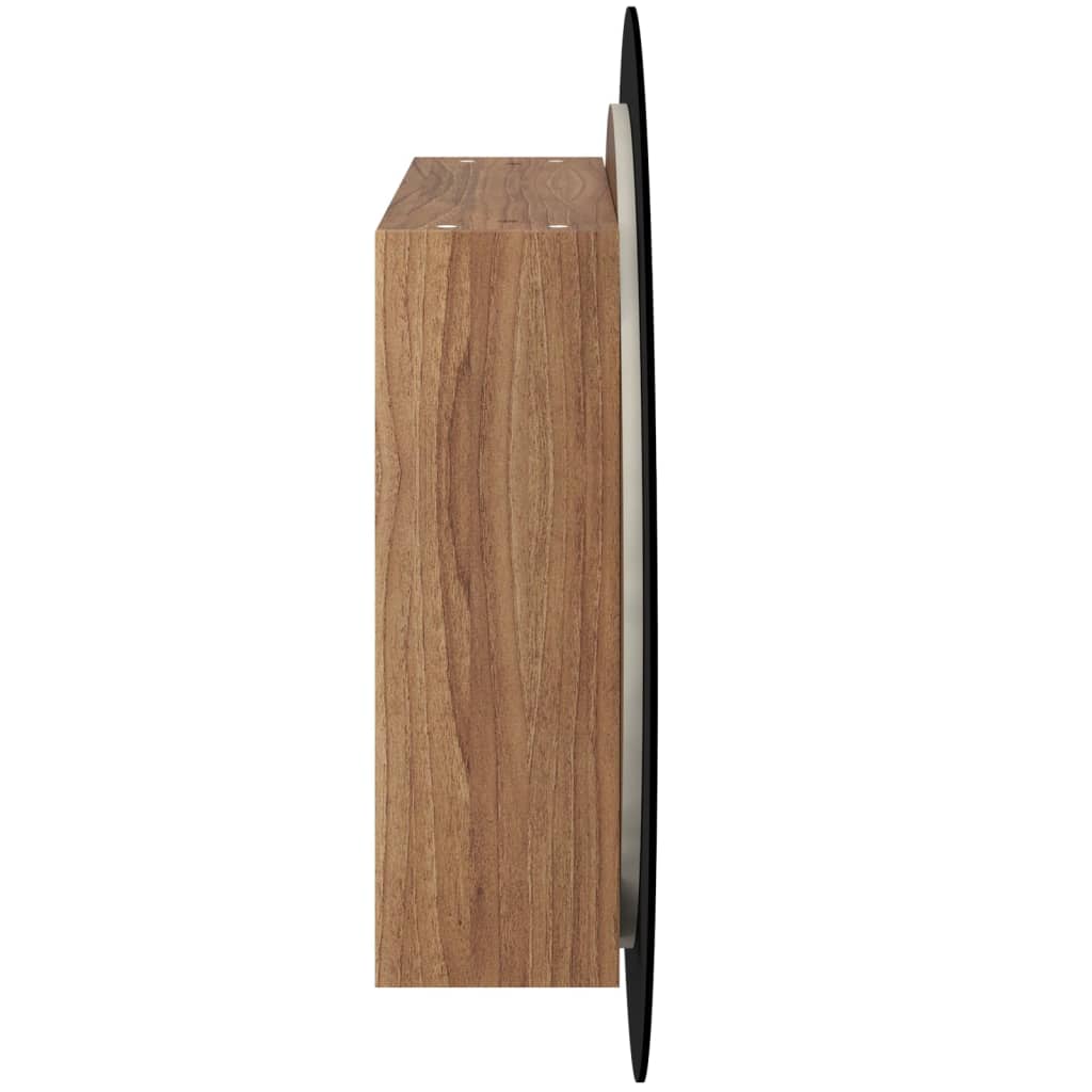 vidaXL Szafka łazienkowa z lustrem i LED, dąb, 54x54x17,5 cm