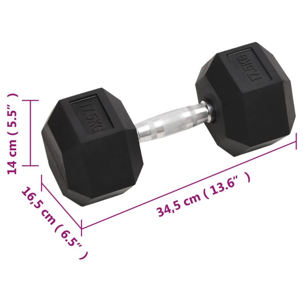 vidaXL Hantel, 17,5 kg, żeliwo