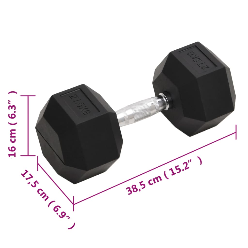 vidaXL Hantel, 27,5 kg, żeliwo