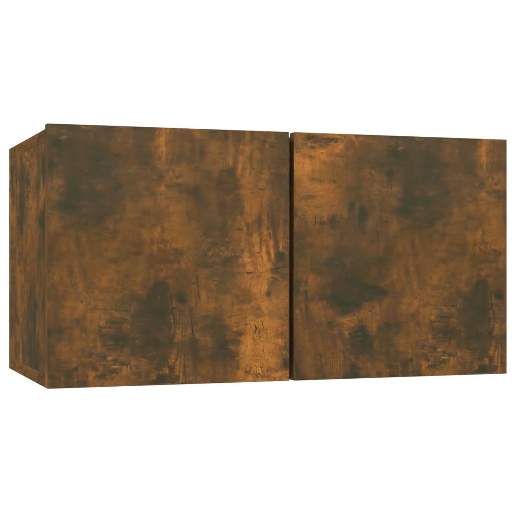 vidaXL Ścienne szafki TV, 4 szt., przydymiony dąb, 60x30x30 cm