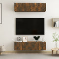 vidaXL Ścienne szafki TV, 4 szt., przydymiony dąb, 60x30x30 cm
