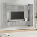 vidaXL Zestaw 10 szafek TV, szary dąb sonoma, materiał drewnopochodny