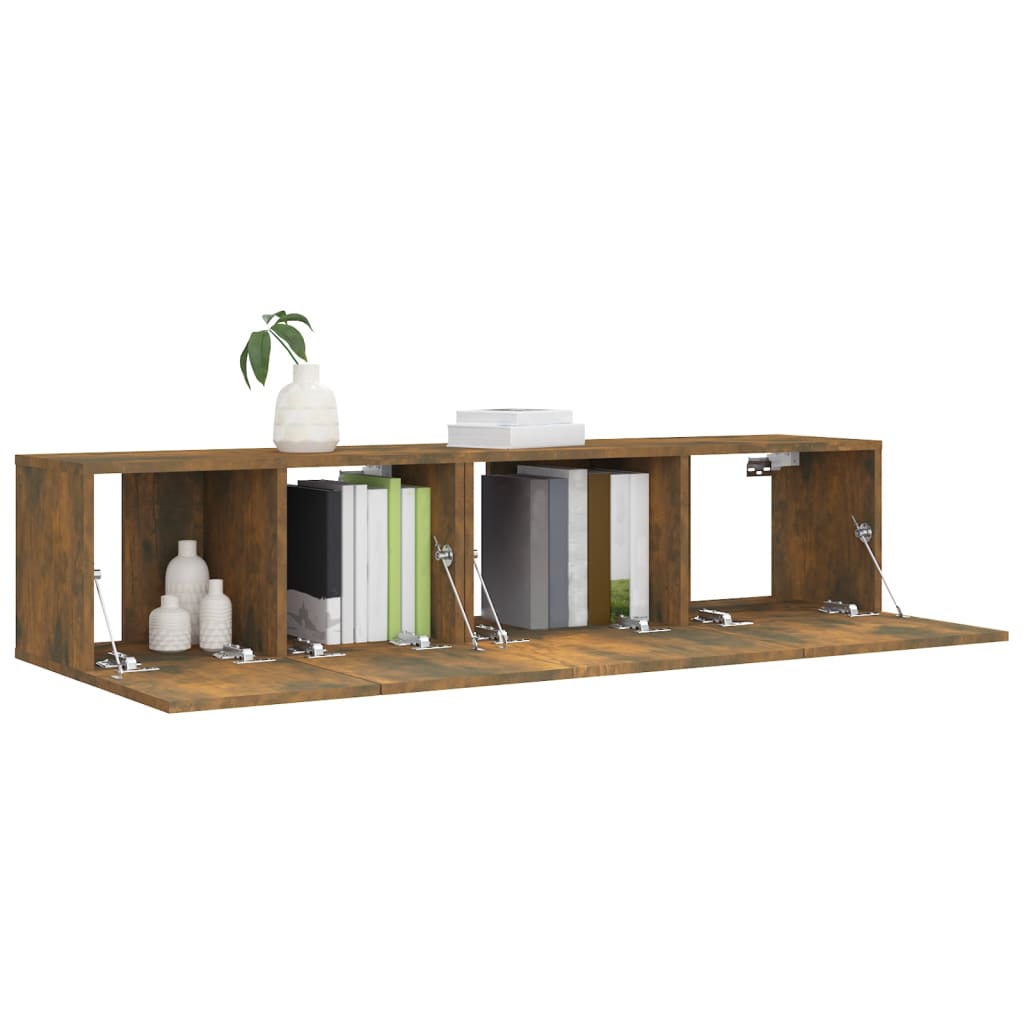 vidaXL Zestaw 2 szafek pod TV, przydymiony dąb materiał drewnopochodny
