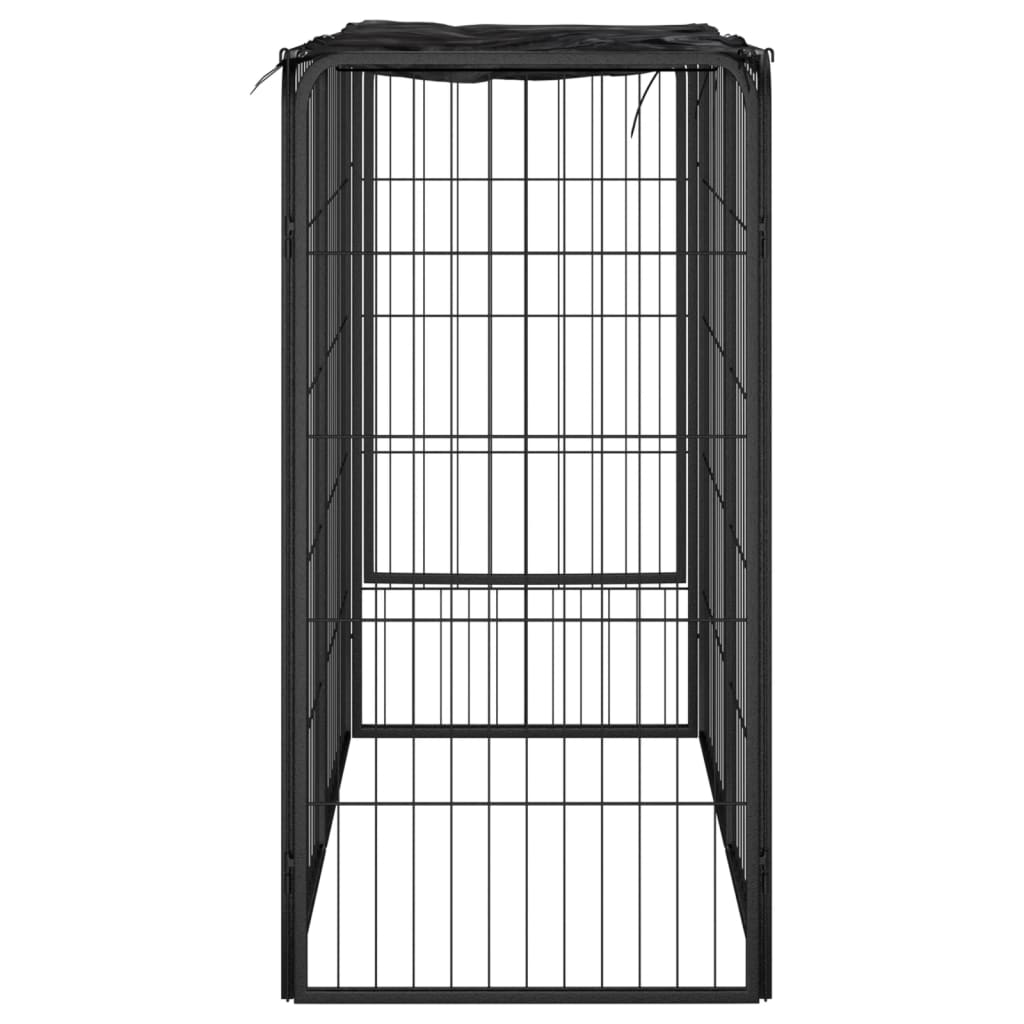 vidaXL Kojec dla psa, 6 paneli, czarny, 50x100 cm, stalowy