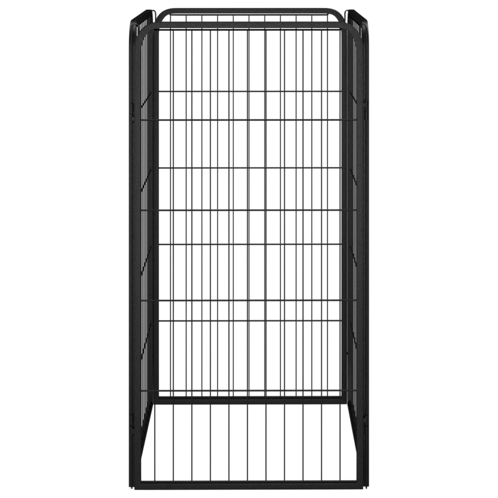 vidaXL Kojec dla psa, 4 panele, czarny, 50x100 cm, stalowy