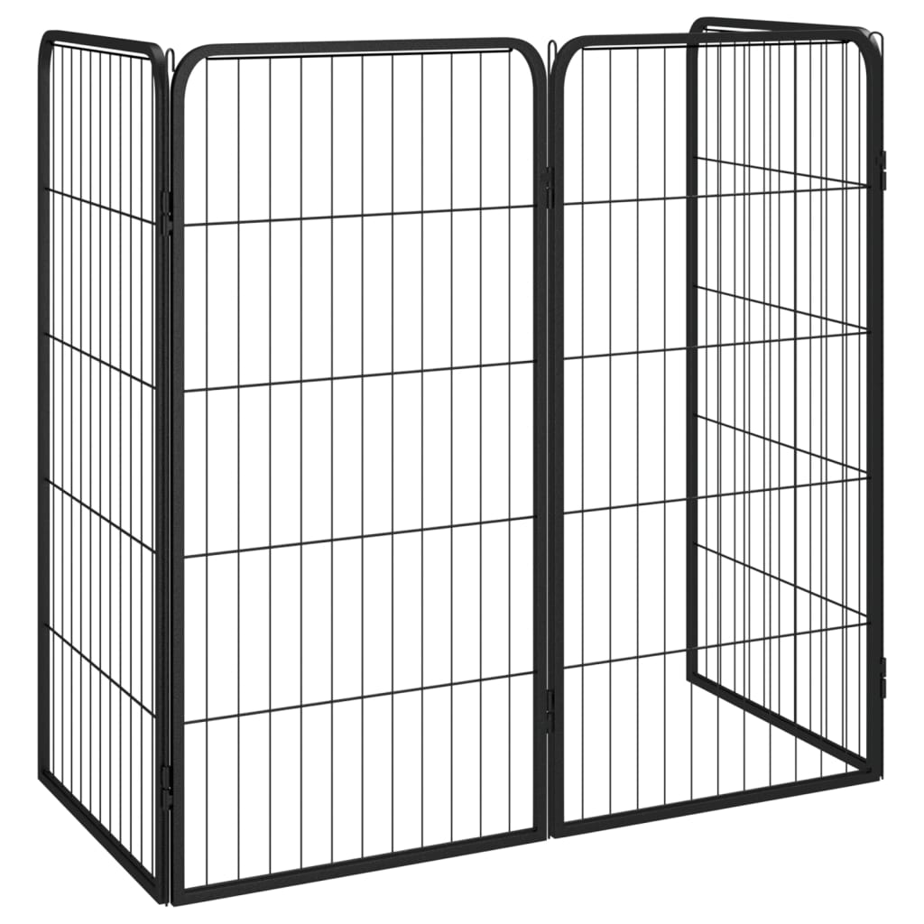 vidaXL Kojec dla psa, 4 panele, czarny, 50x100 cm, stalowy