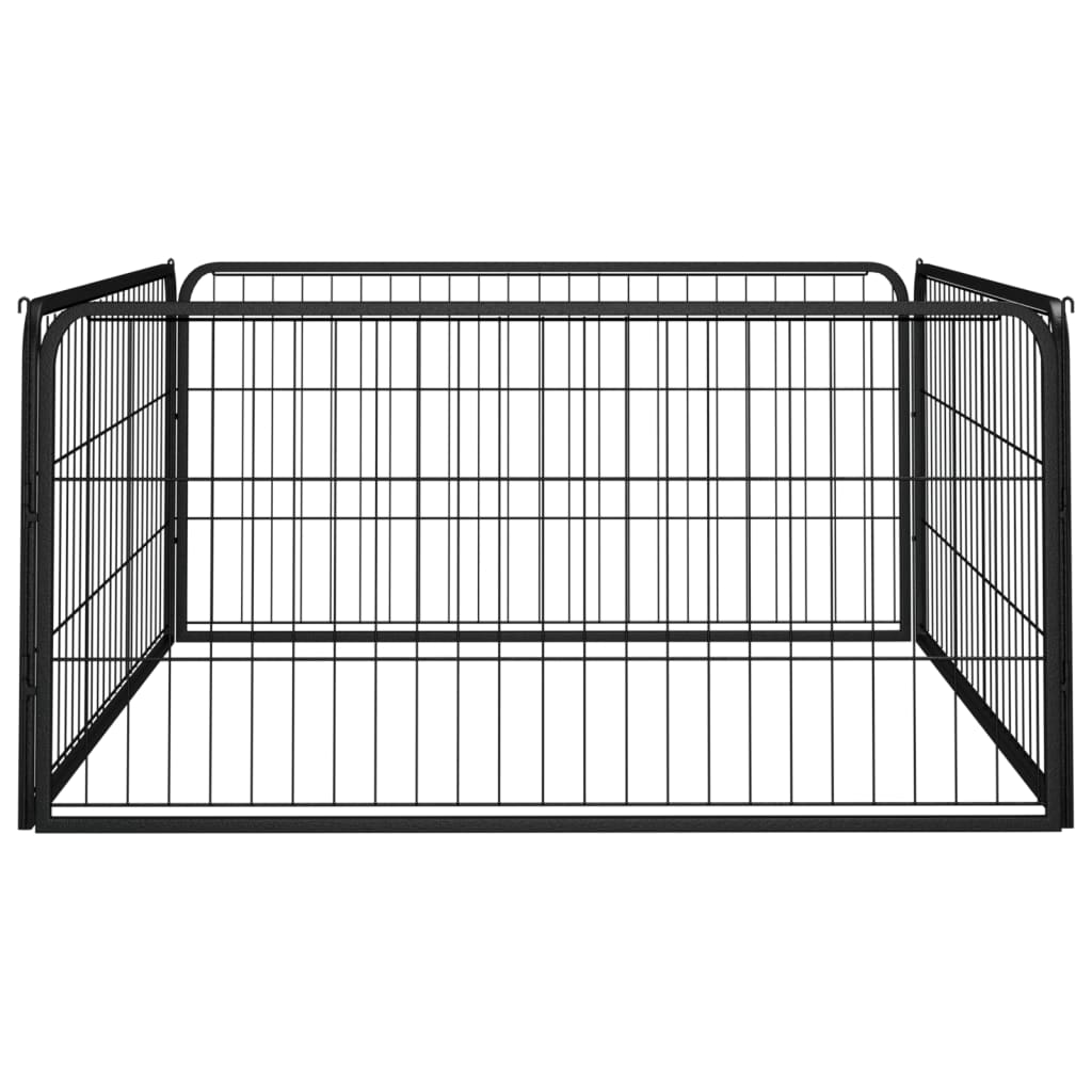 vidaXL Kojec dla psa, 4 panele, czarny, 100x50 cm, stalowy