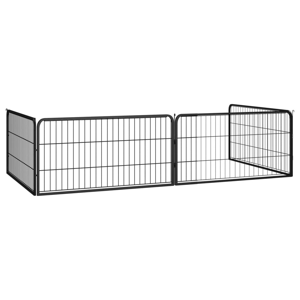 vidaXL Kojec dla psa, 4 panele, czarny, 100x50 cm, stalowy