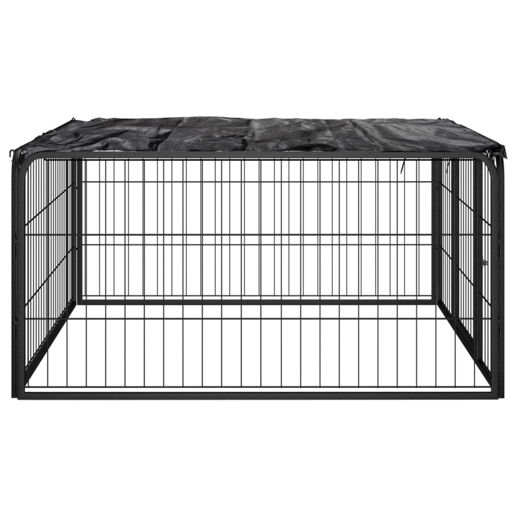 vidaXL Kojec dla psa, 4 panele, czarny, 100x50 cm, stalowy