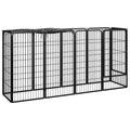 vidaXL Kojec dla psa, 10 paneli, czarny, 50x100 cm, stal
