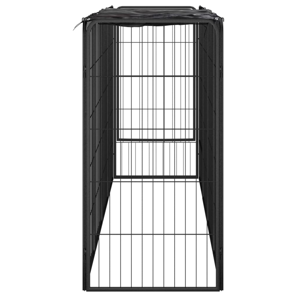 vidaXL Kojec dla psa, 10 paneli, czarny, 50x100 cm, stal